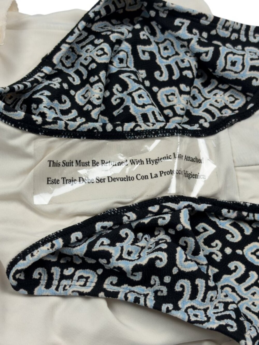 Shade & Shore Bandeau One Piece Swimsuit Size S Black White Geo Print NWT - Picture 10 of 16